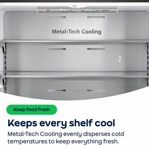 Hisense American Fridge Freezer - Black - AO Annotation - Metal-Tech Cooling